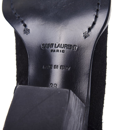 Saint Laurent Suede Lukas Ankle Boots 38 Black 8 of 10