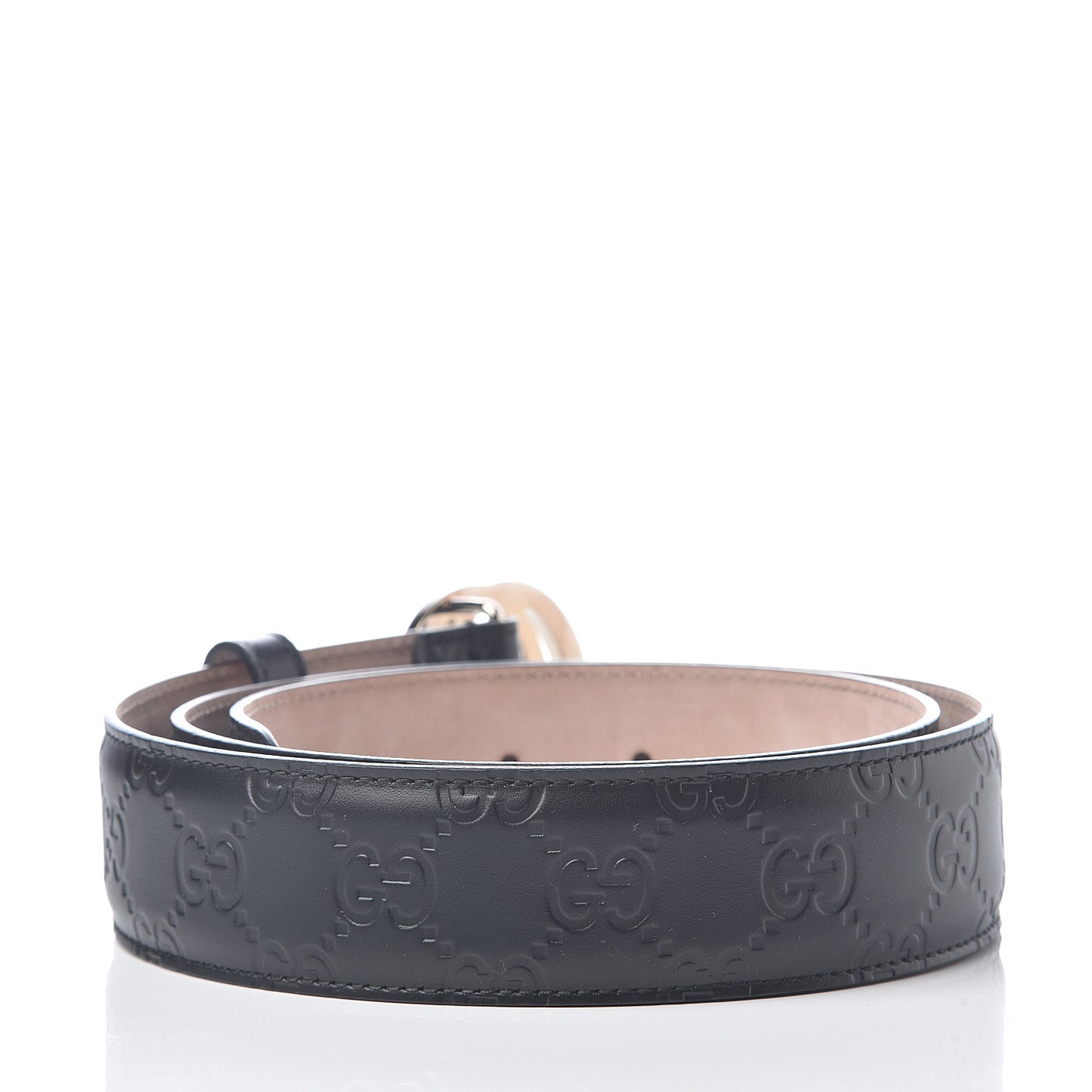 Guccissima Signature Interlocking G 37mm Belt 85 34 Black