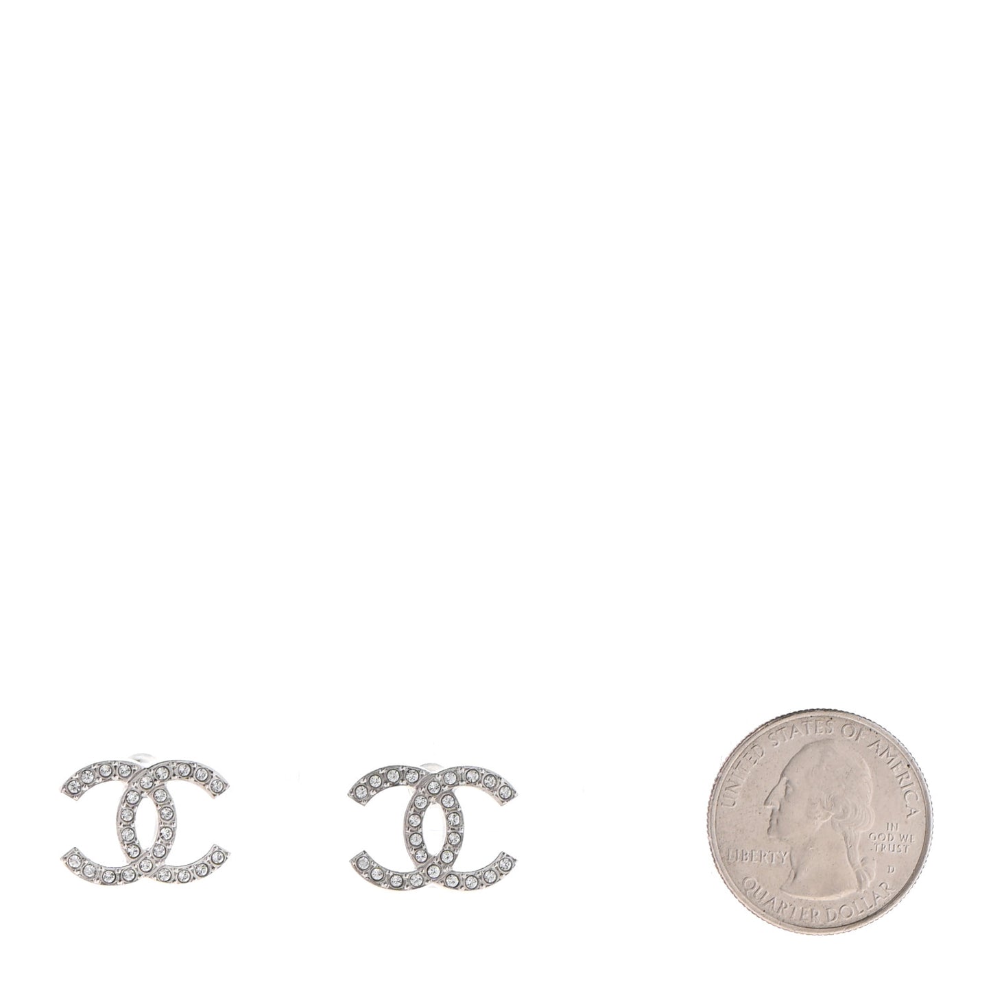 Crystal CC Earrings Silver