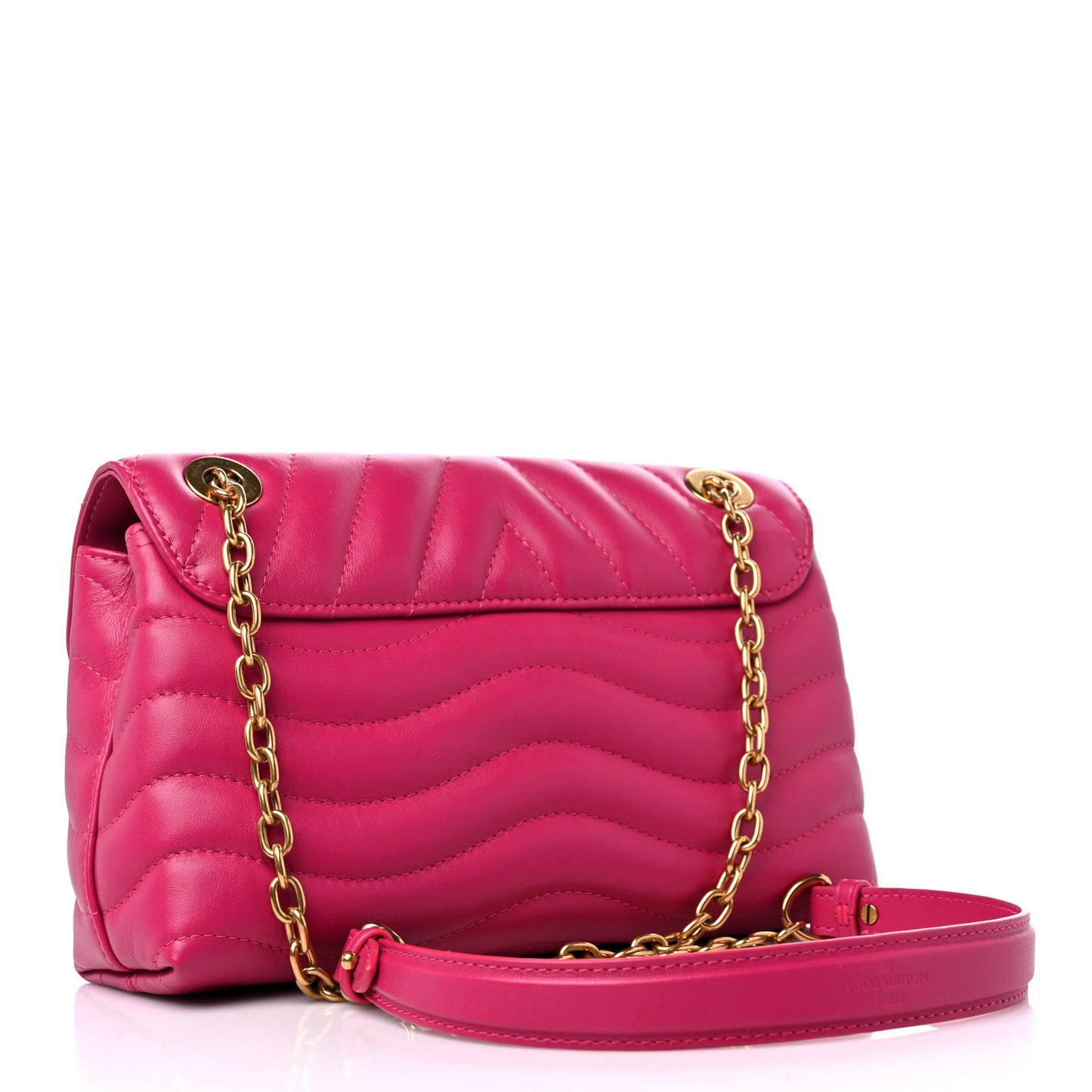 Calfskin LV New Wave Chain Bag Rose Freesia