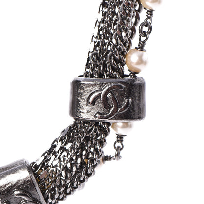 Chanel Pearl CC Multistrand Necklace Ruthenium 4 of 7