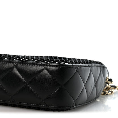 Chanel Mesh Shiny Lambskin Clutch With Chain Black 10 of 11