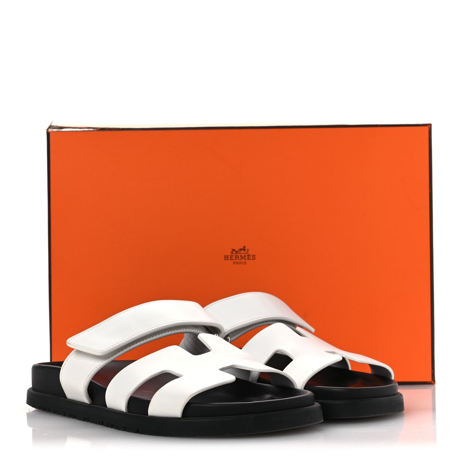 Hermes Calfskin Womens Chypre Sandals 36.5 White 13 of 13