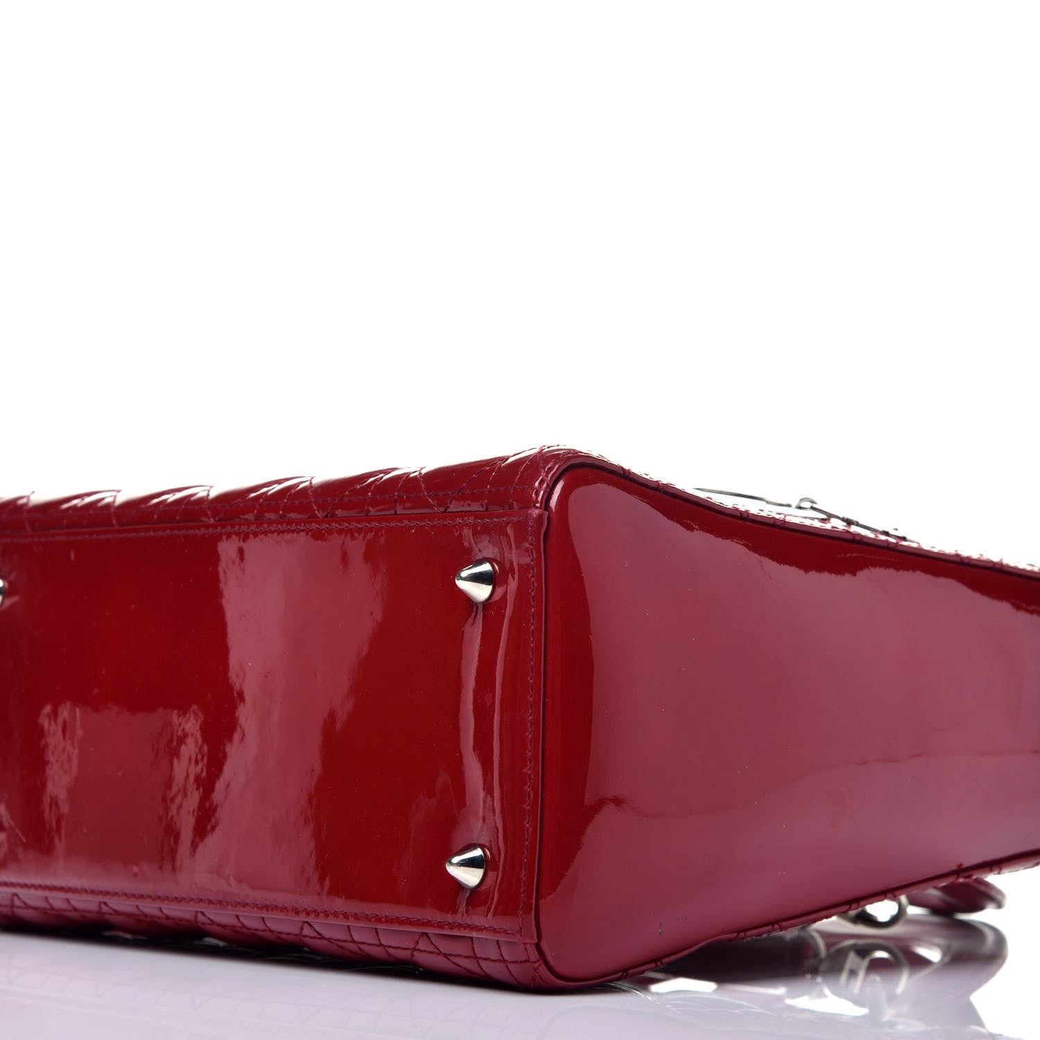 Christian Dior Patent Cannage Medium Lady Dior Red 9 of 11