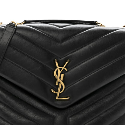 Saint Laurent Calfskin Y Quilted Monogram Medium Loulou Chain Satchel Black 8 of 17