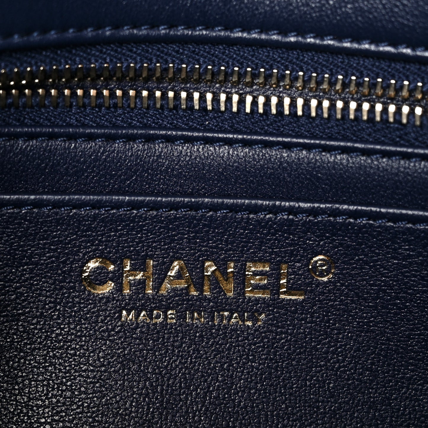 Lambskin Quilted Mini Pearl Crush Rectangular Flap Navy Blue