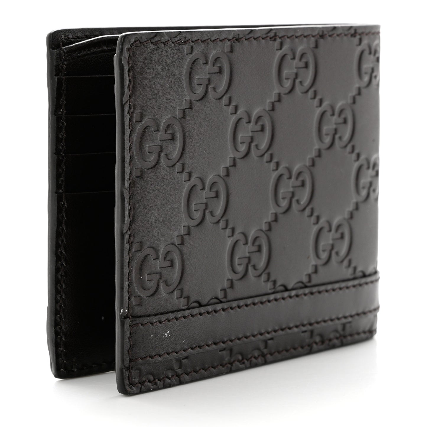 Guccissima Bi-Fold Wallet Chocolate