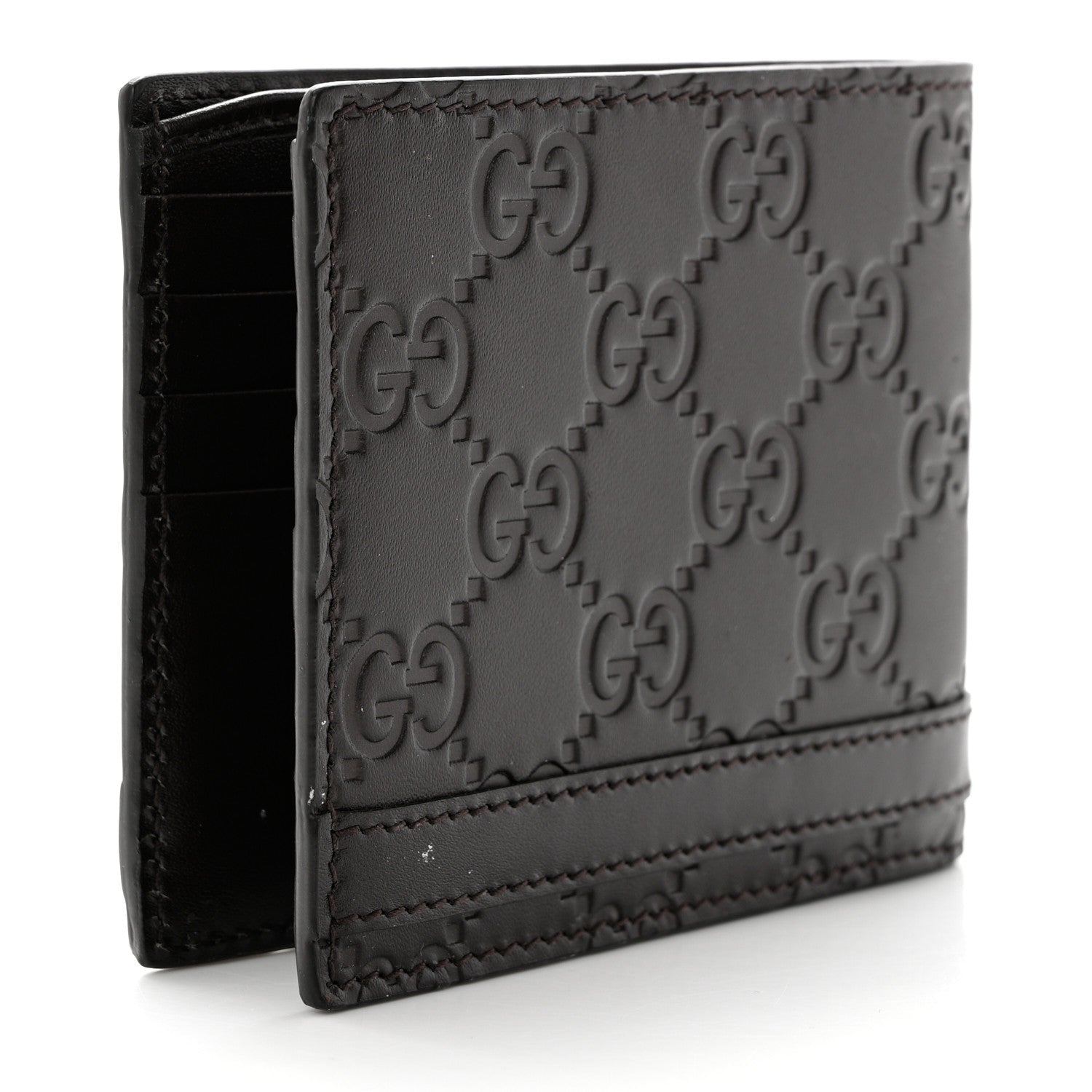 Gucci Guccissima Bi-Fold Wallet Chocolate 3 of 8