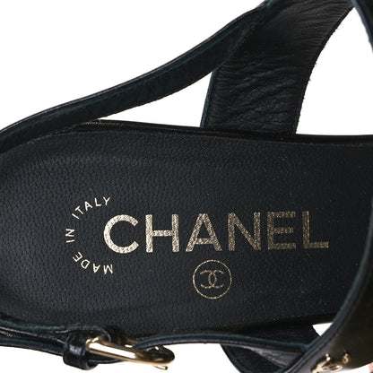 Chanel Lambskin Chain Sandals 41.5 Black 7 of 9