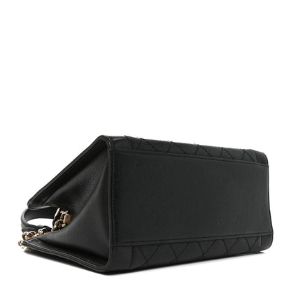 Chanel Grained Calfskin Stitched Small Label Click Shopper Tote Black 4 of 10
