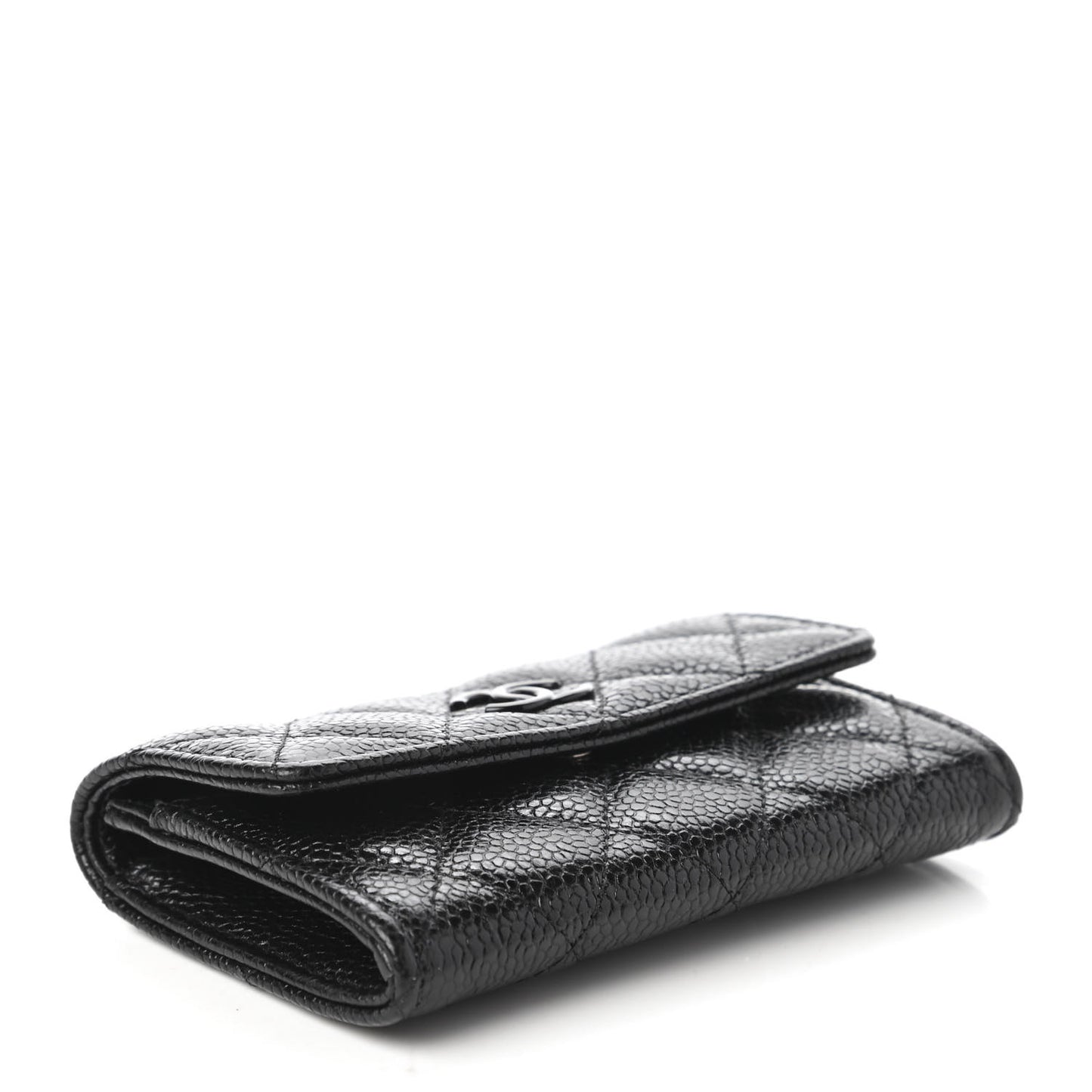 Caviar Quilted Incognito Flap Card Holder Black
