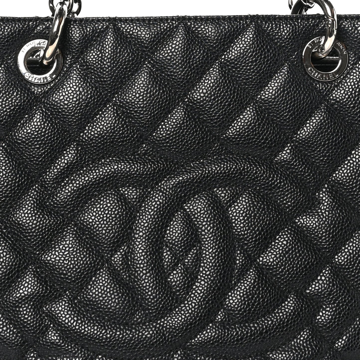 Caviar Quilted Grand Shopping Tote GST Black