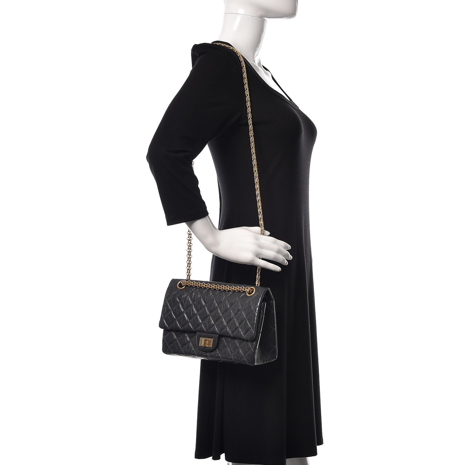 Chanel Aged Calfskin 2.55 Reissue 225 Flap Dark Grey 2 of 11
