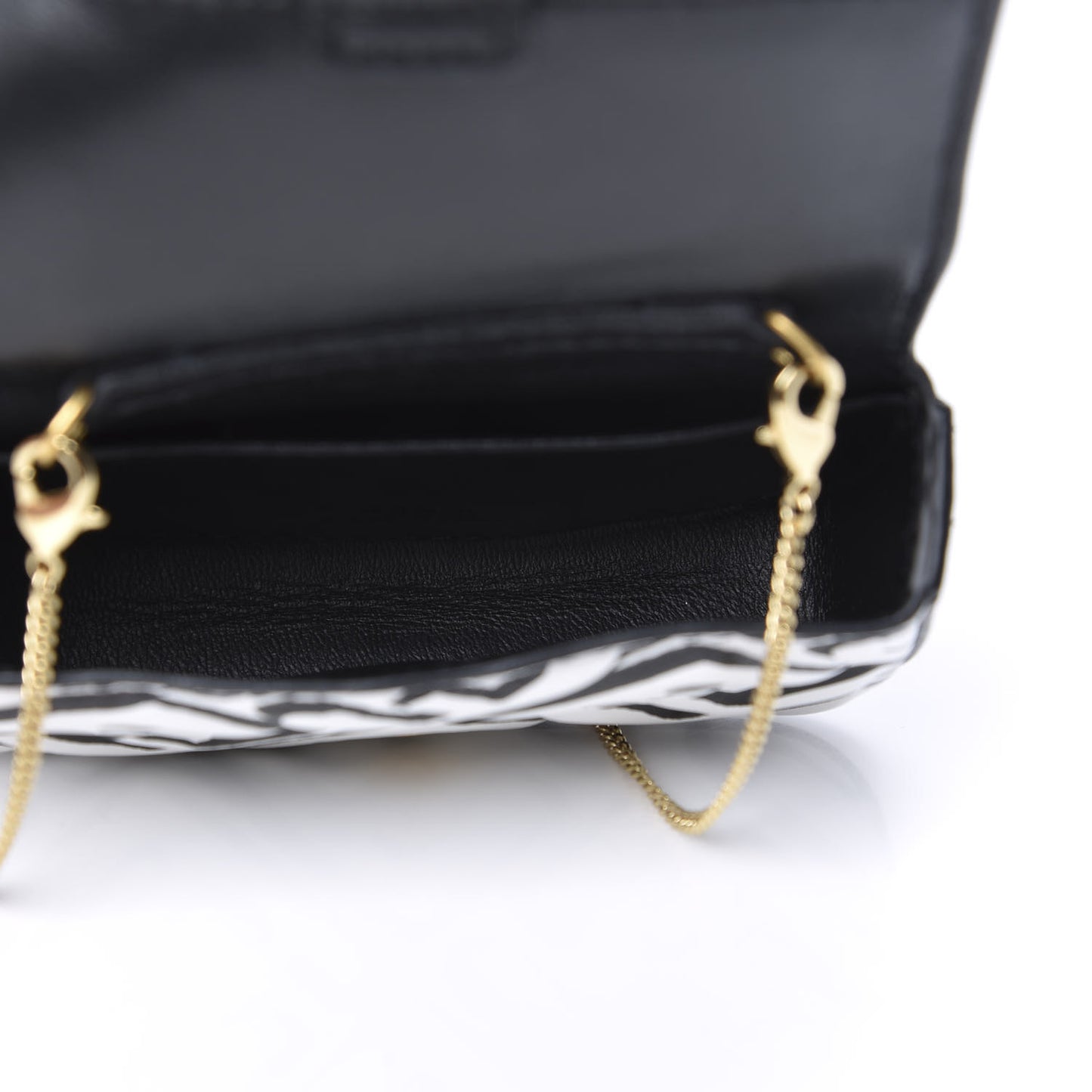 X JOSHUA VIDES Nappa Vitello King FF Embossed Nano Baguette Charm White Black