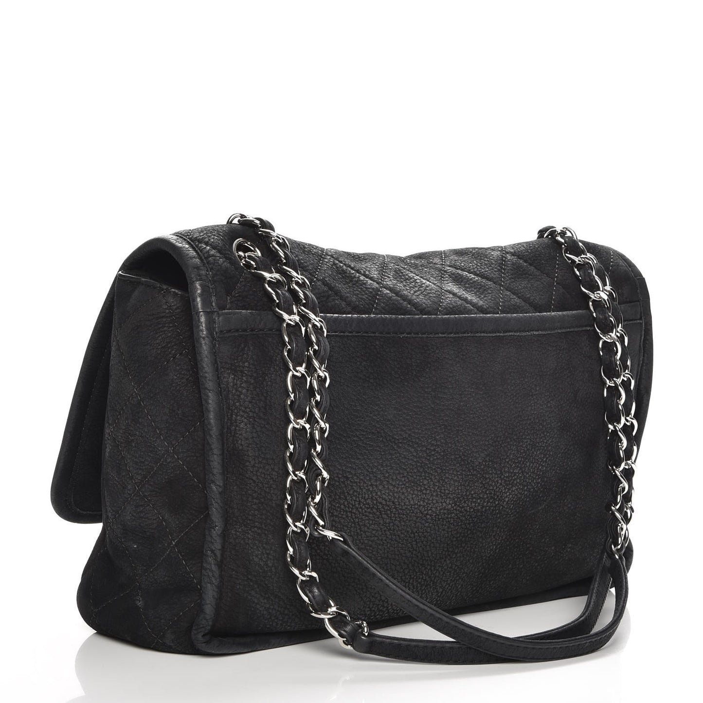 Ultra Soft Suede Calfskin Large Natural Beauty Flap Black