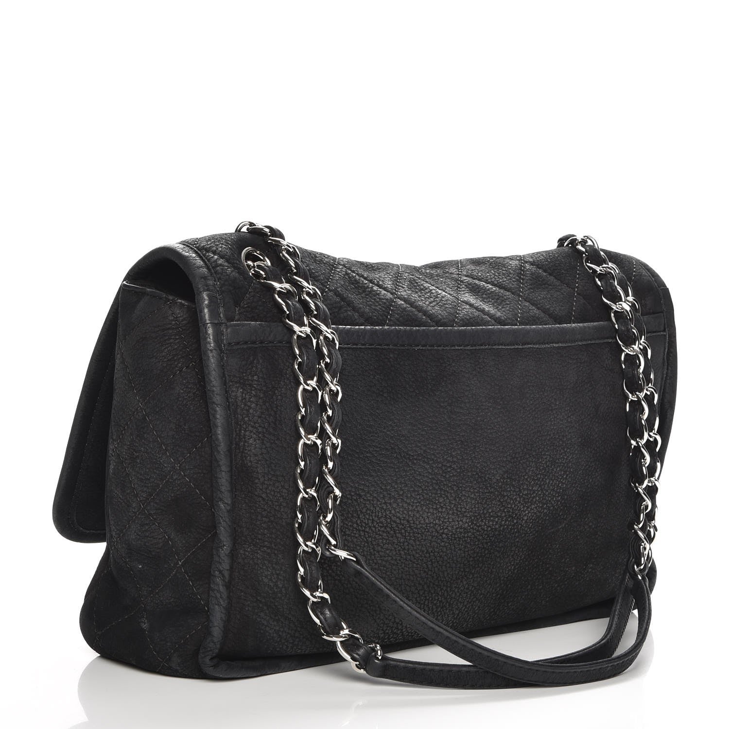 Chanel Ultra Soft Suede Calfskin Large Natural Beauty Flap Black 3 of 7