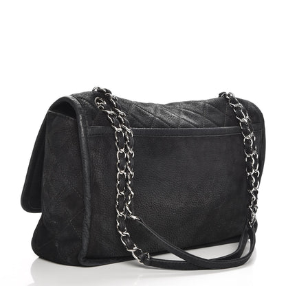 Chanel Ultra Soft Suede Calfskin Large Natural Beauty Flap Black 3 of 7
