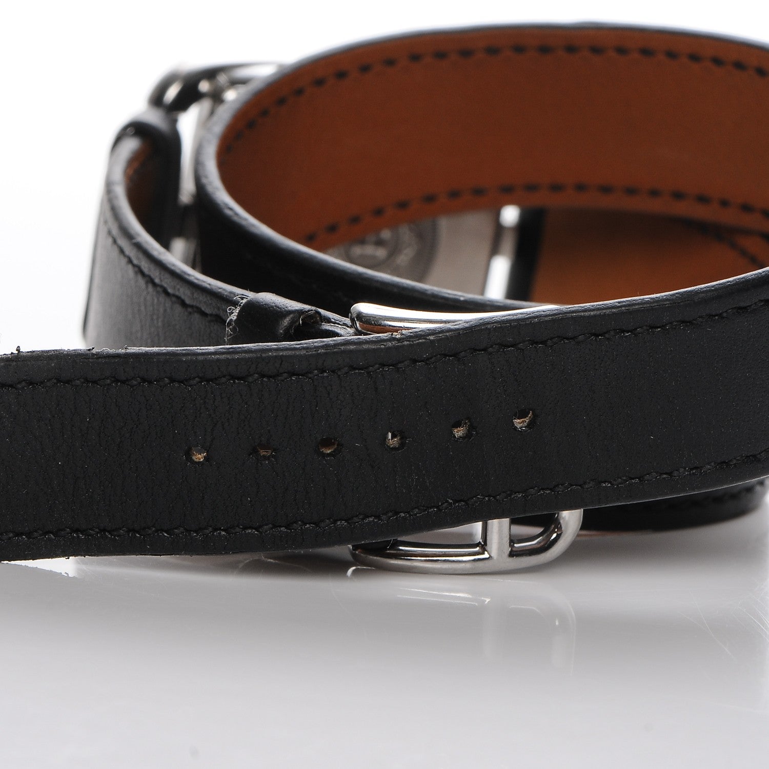 Hermes Stainless Steel Barenia 29mm Cape Cod Double Tour Quartz Watch Noir 4 of 7
