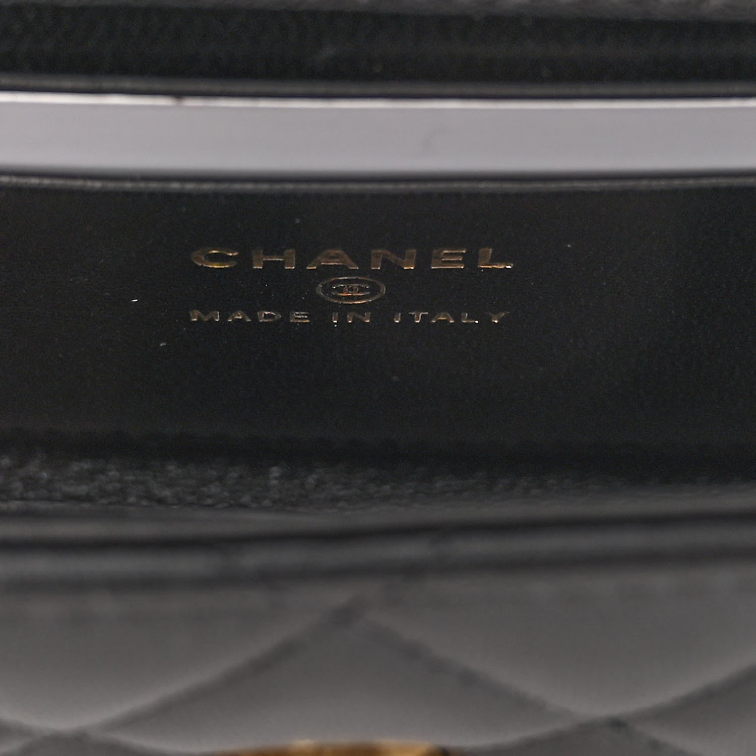 Chanel Lambskin Enamel Quilted Top Handle Flap Phone Holder With Chain Black 6 of 9