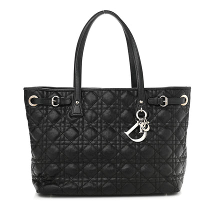 Christian Dior Coated Canvas Cannage Small Panarea Tote Black 1 of 10