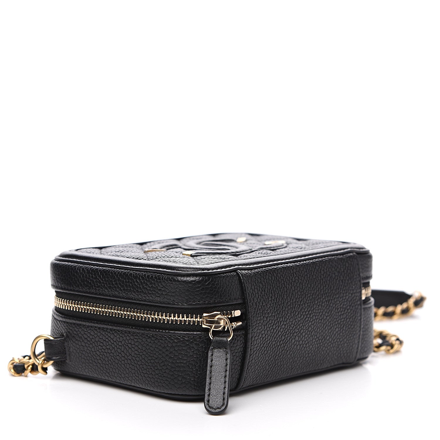 Chanel Caviar Quilted CC Filigree Vanity Clutch With Chain Black 3 of 9