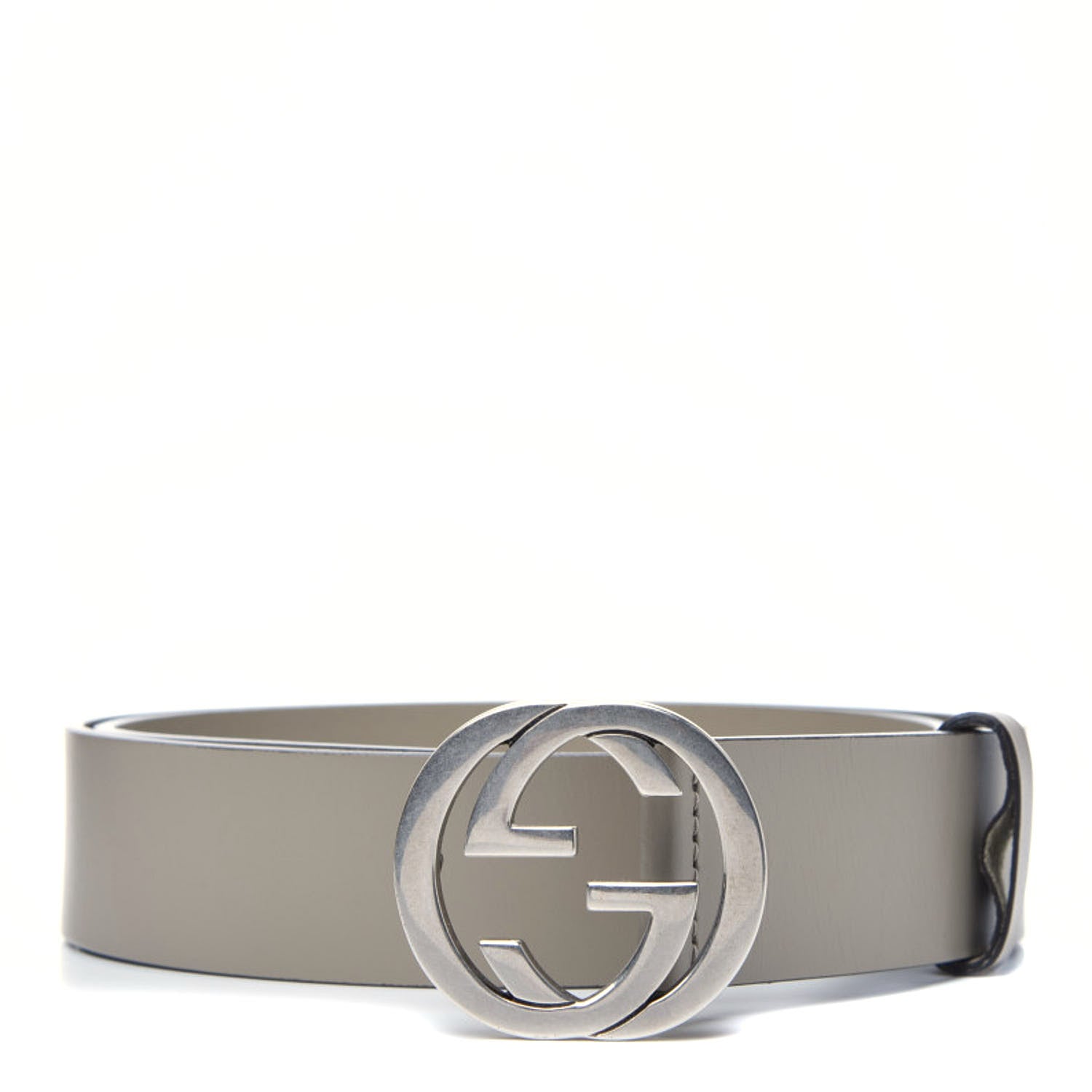 Gucci Selleria Calfskin Nickel Interlocking G 37mm Belt 85 34 Rocky 1 of 9