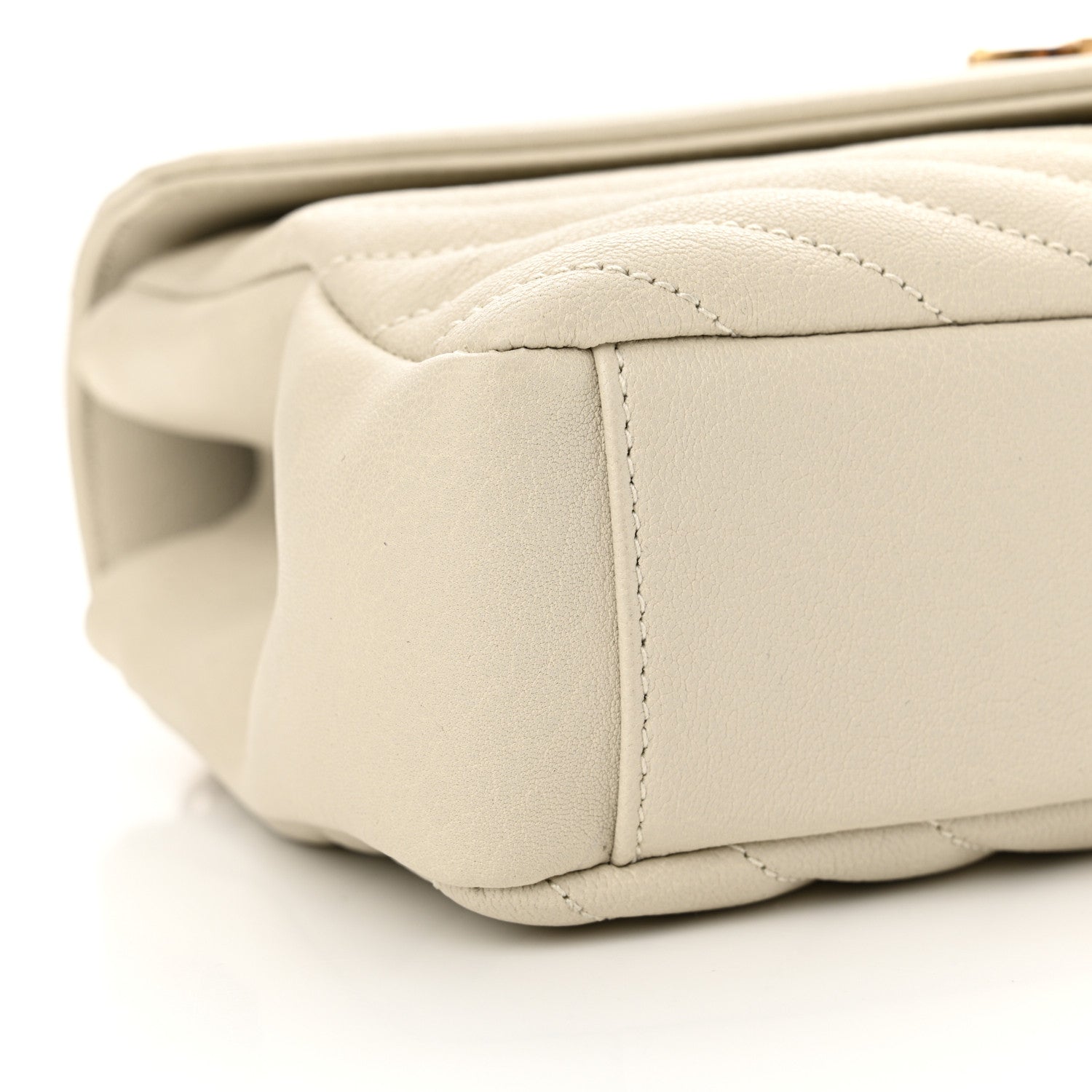 Saint Laurent Sheepskin Matelasse Chevron Monogram Medium College Bag Crema Soft 9 of 13
