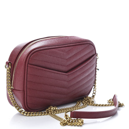 Saint Laurent Grain De Poudre Matelasse Monogram Mini Lou Camera Bag Opyum Red 3 of 13