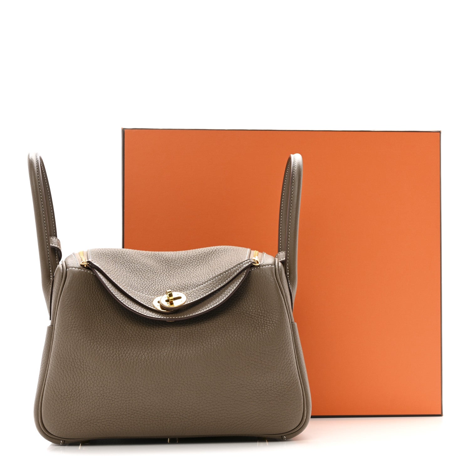 Hermes Taurillon Clemence Lindy 26 Etoupe 15 of 15