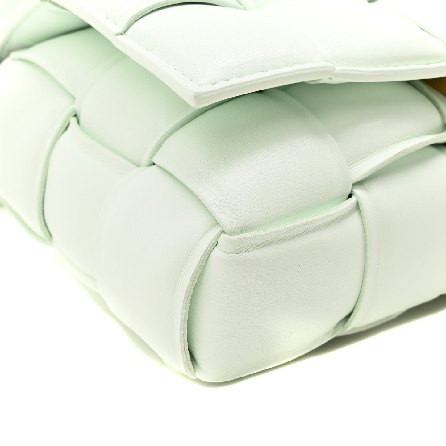 Nappa Maxi Intreccio Small Padded Cassette Crossbody Bag Glacier