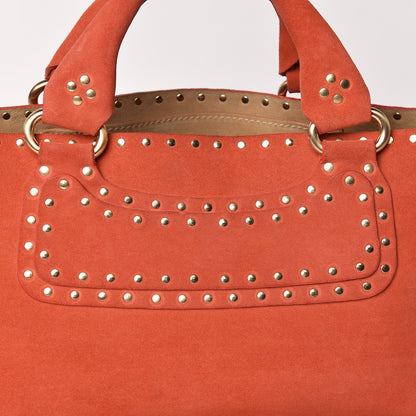 Celine Suede Studded Boogie Satchel Red 12 of 12