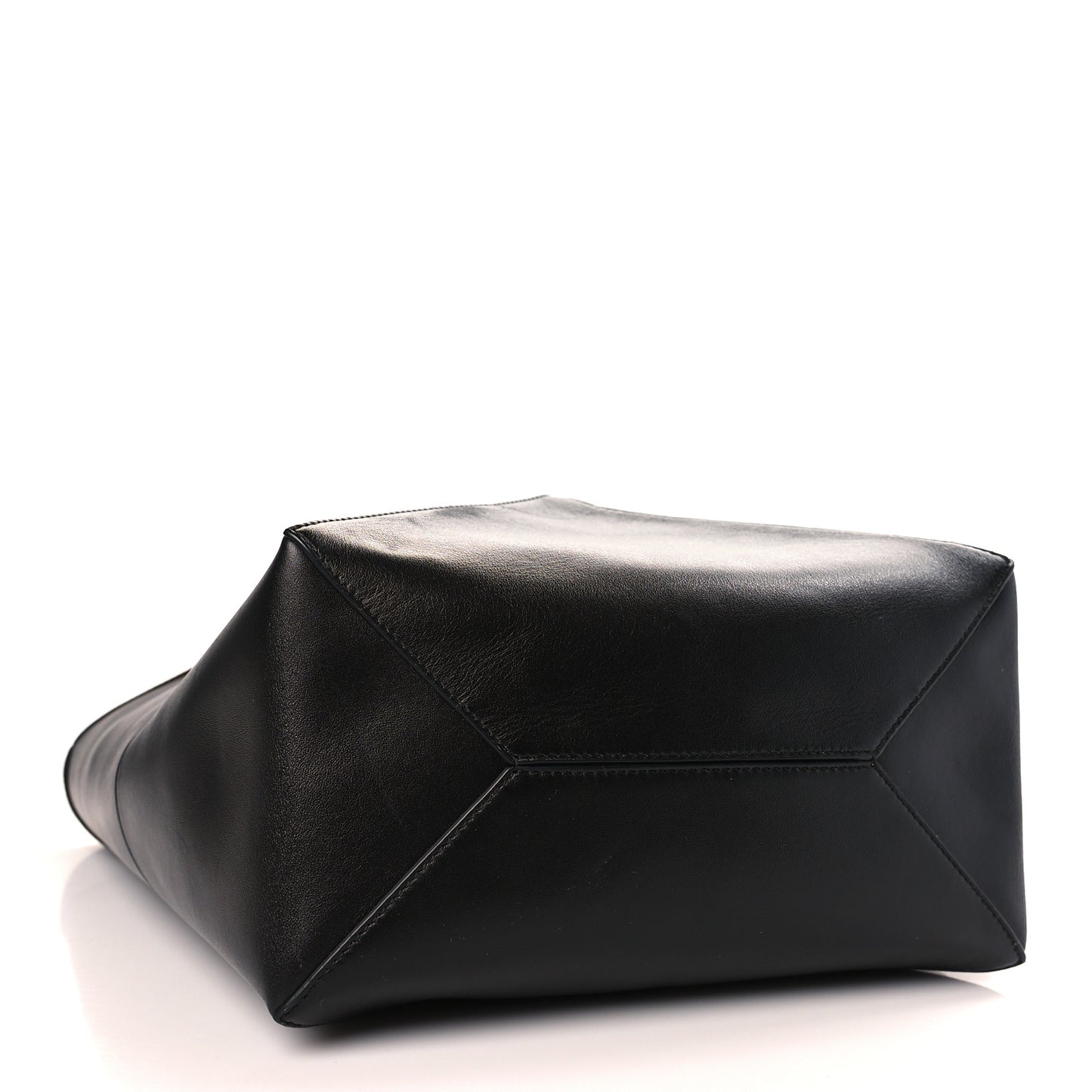 Shiny Calfskin Medium Puzzle Fold Tote Black