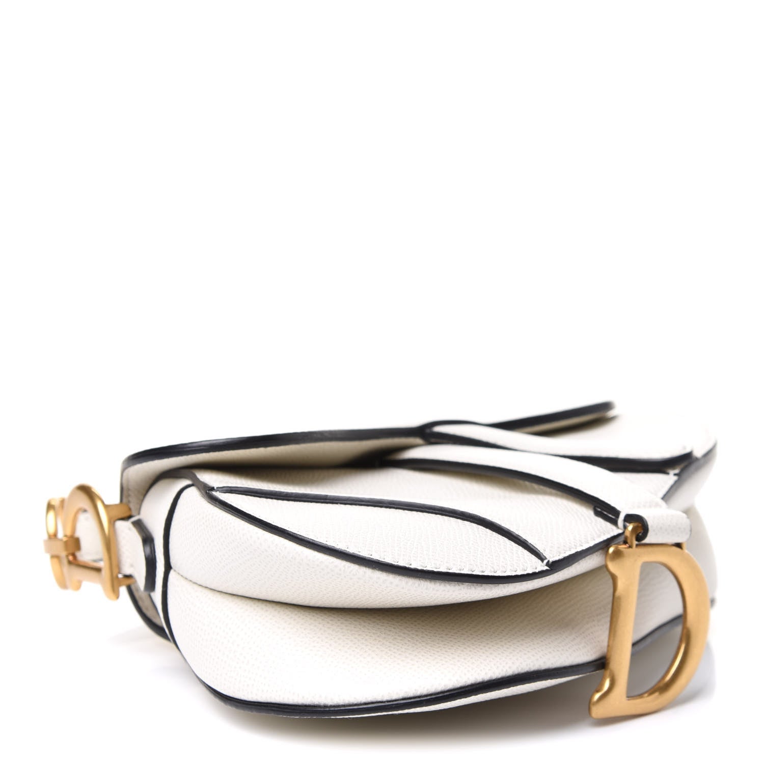 Christian Dior Grained Calfskin Mini Saddle Bag White 4 of 12