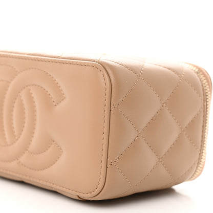 Chanel Lambskin Quilted Pearl Crush Small Vanity Case With Chain Beige 10 of 11
