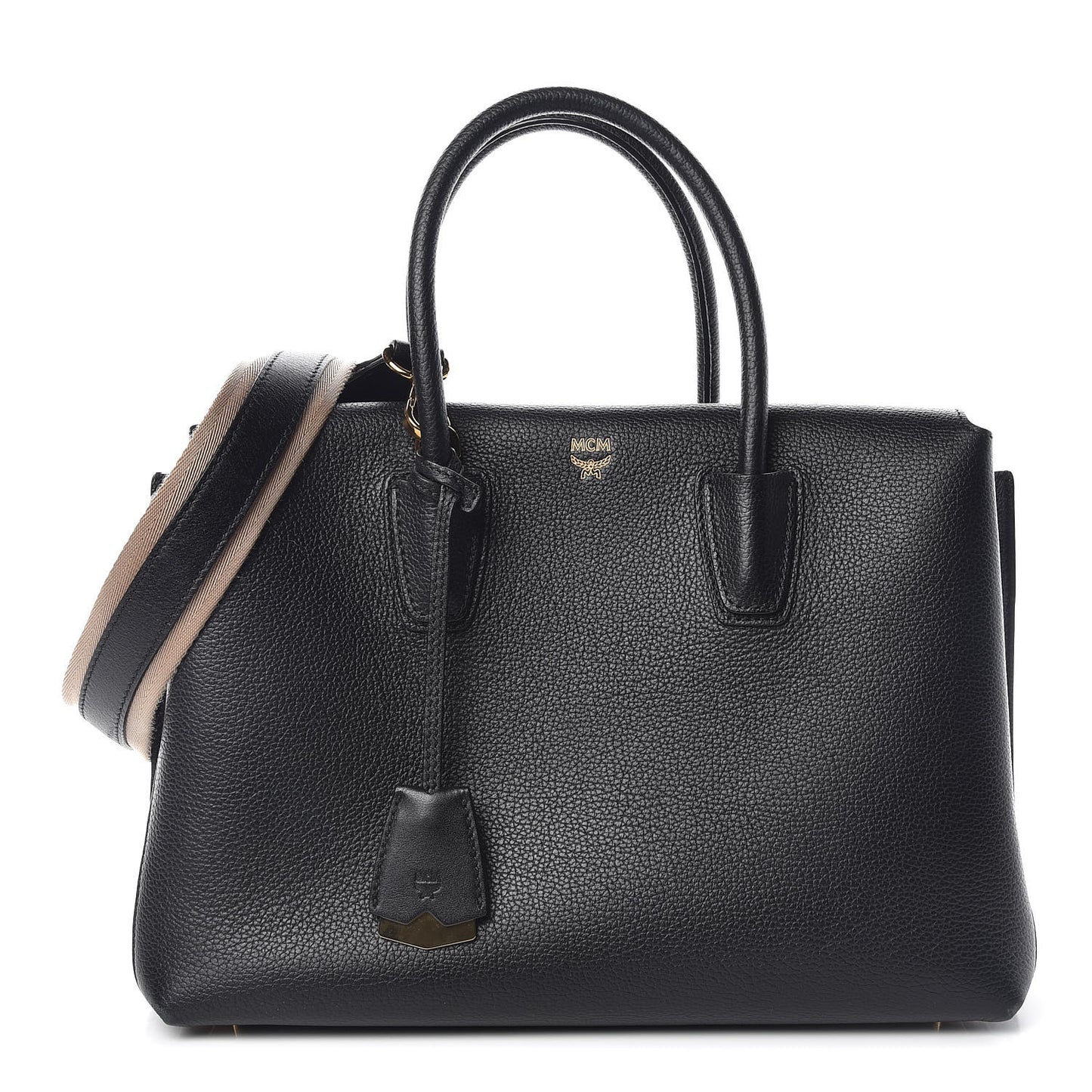 Grained Calfskin Medium Milla Tote Black