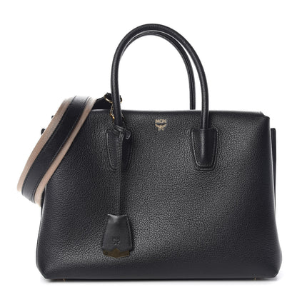 MCM Grained Calfskin Medium Milla Tote Black 1 of 13