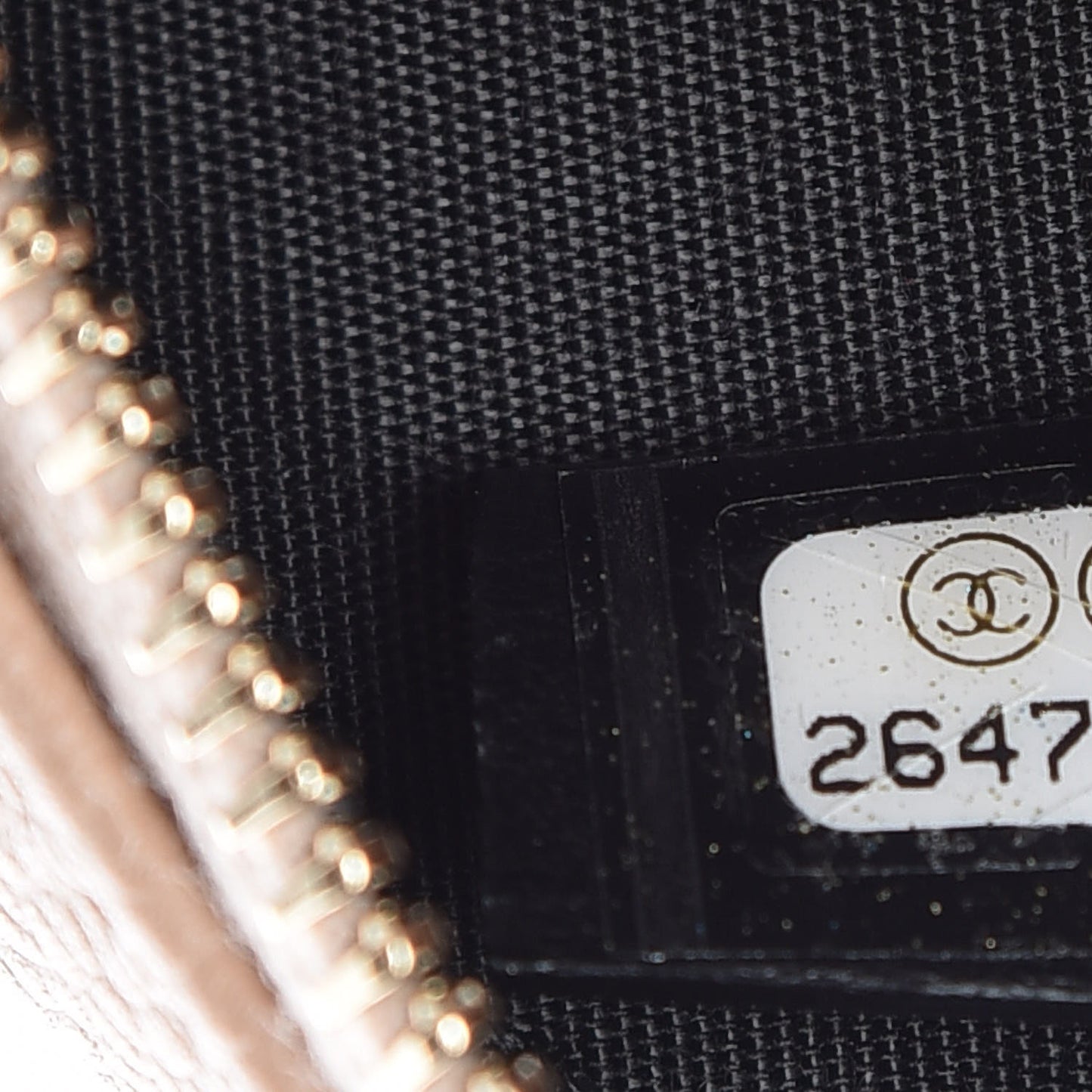 Caviar Quilted Round Filigree Crossbody Beige Black