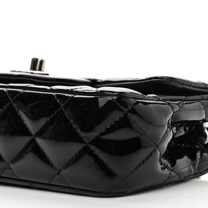 Chanel Patent Calfskin Quilted Extra Mini Rectangular Flap Black 10 of 12