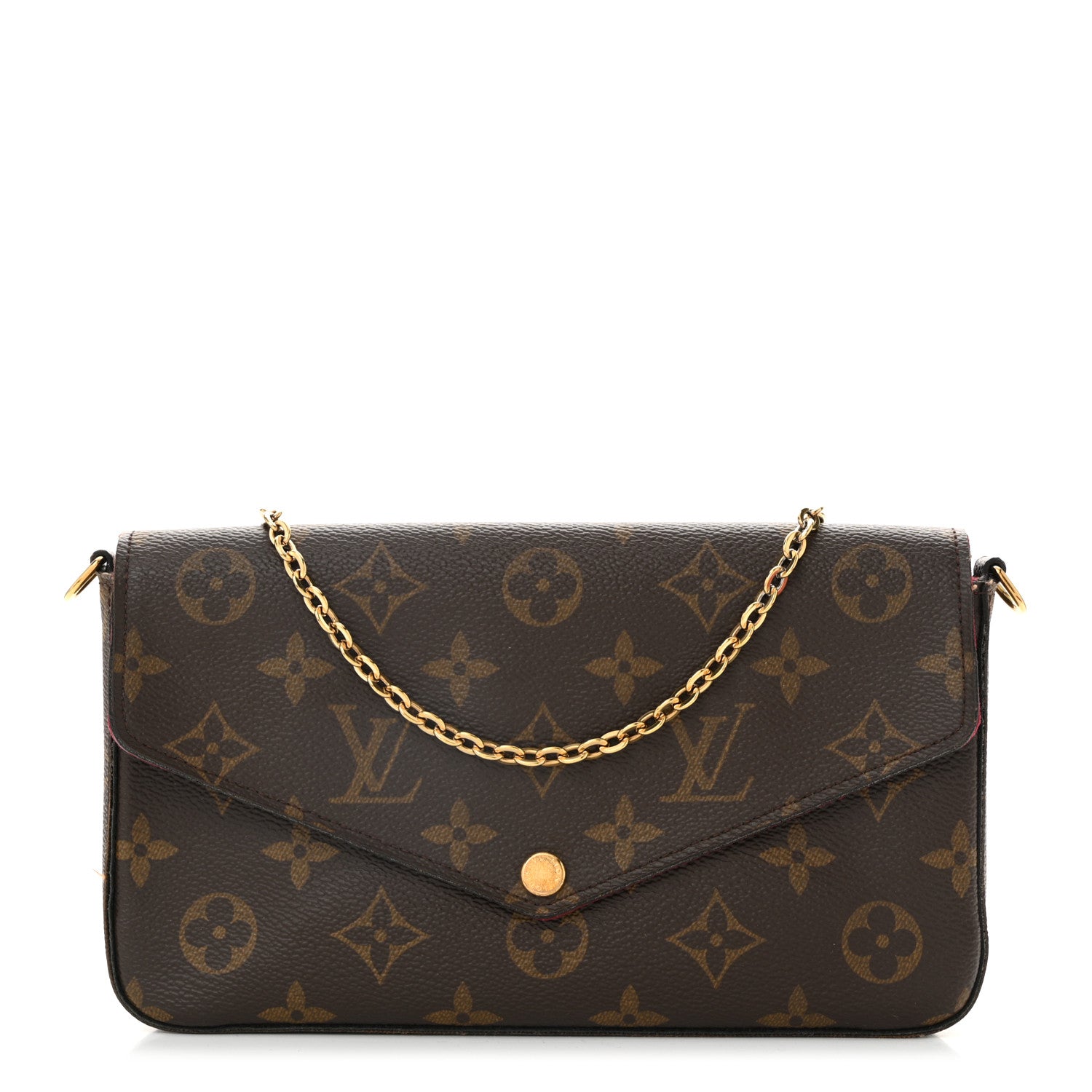 Louis Vuitton Monogram Pochette Felicie Chain Wallet Fuchsia 1 of 12