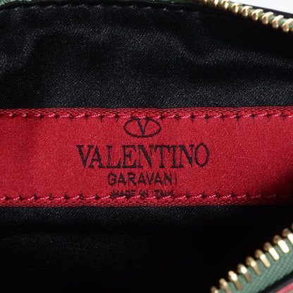 Valentino Garavani Vitello Italian Pop Small Rockstud Zip Pouch Deep Rose Scarlet 7 of 9