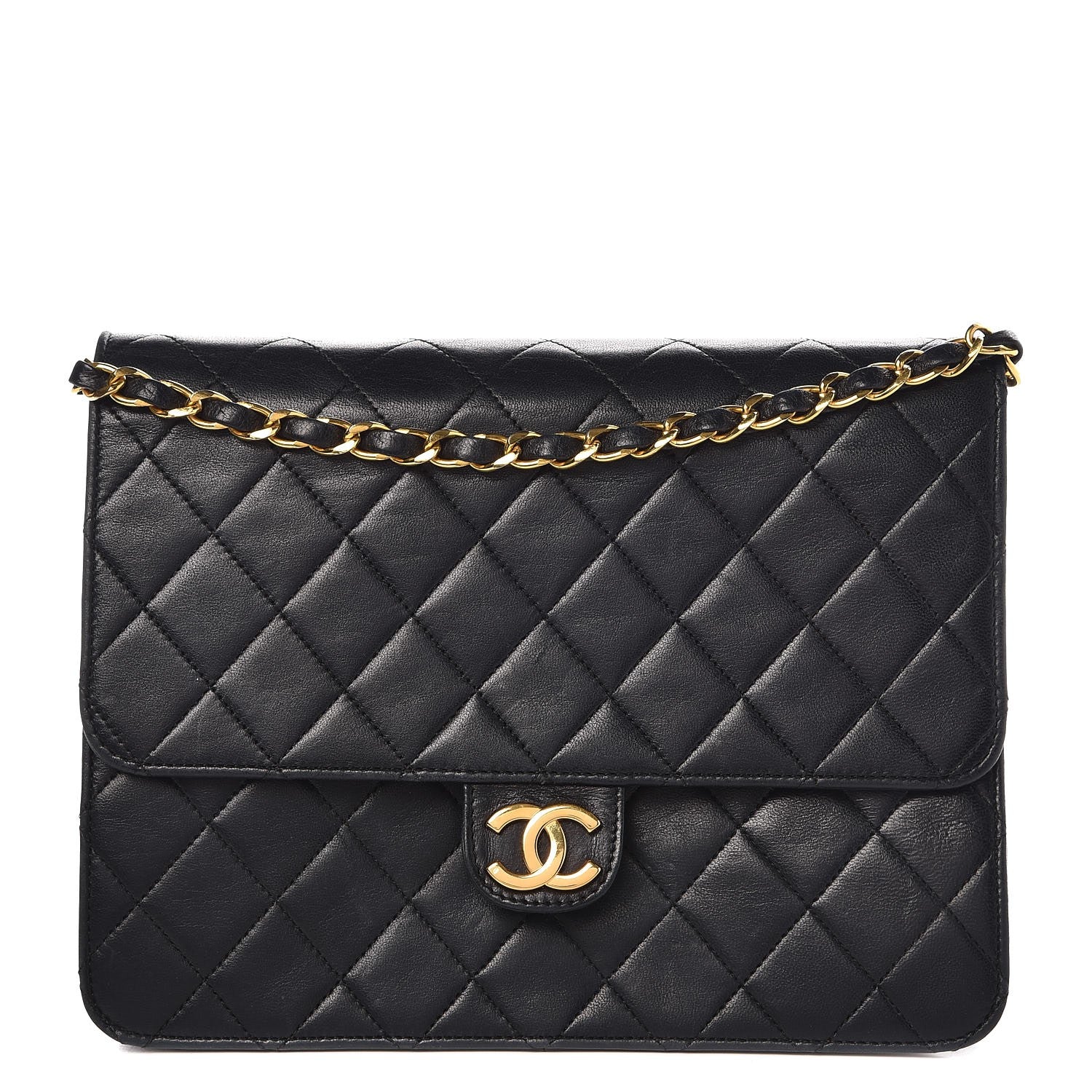 Chanel Lambskin Quilted Medium Single Flap Black 1 of 14