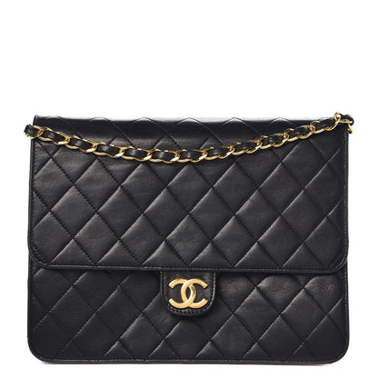 Chanel Lambskin Quilted Medium Single Flap Black 1 of 14