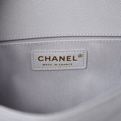Chanel Caviar Quilted Medium Boy Flap Grey 5 of 8
