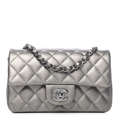Chanel Metallic Calfskin Quilted Mini Rectangular Flap Ruthenium 1 of 4