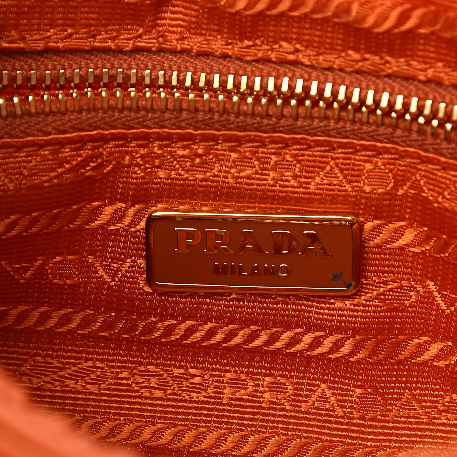 Prada Nylon Vela Wristlet Papaya 6 of 10