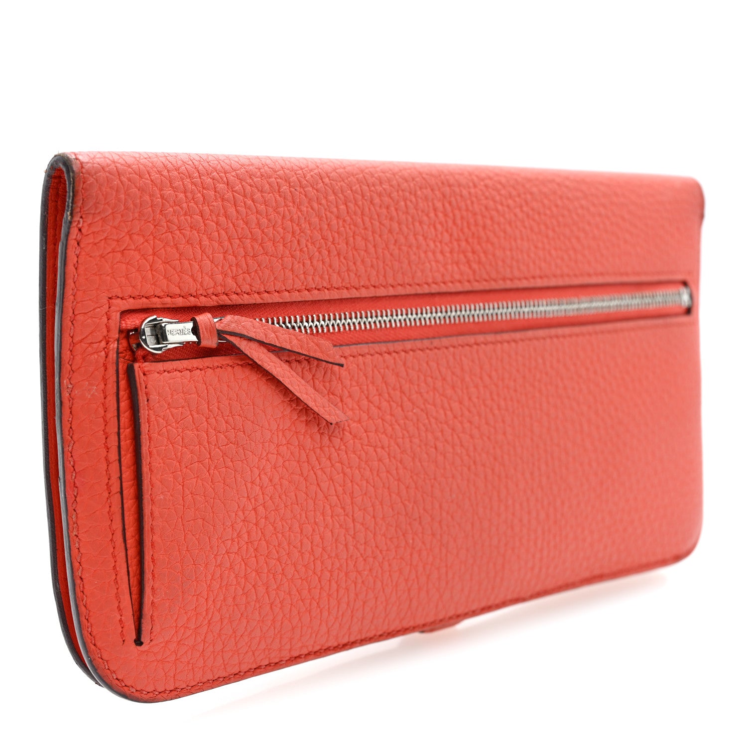 Hermes Togo Dogon Recto Verso Wallet Orange Poppy Rose Candy 3 of 7