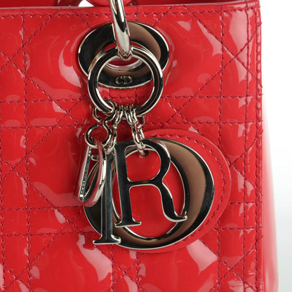 Christian Dior Patent Cannage Medium Lady Dior Light Coral 8 of 9