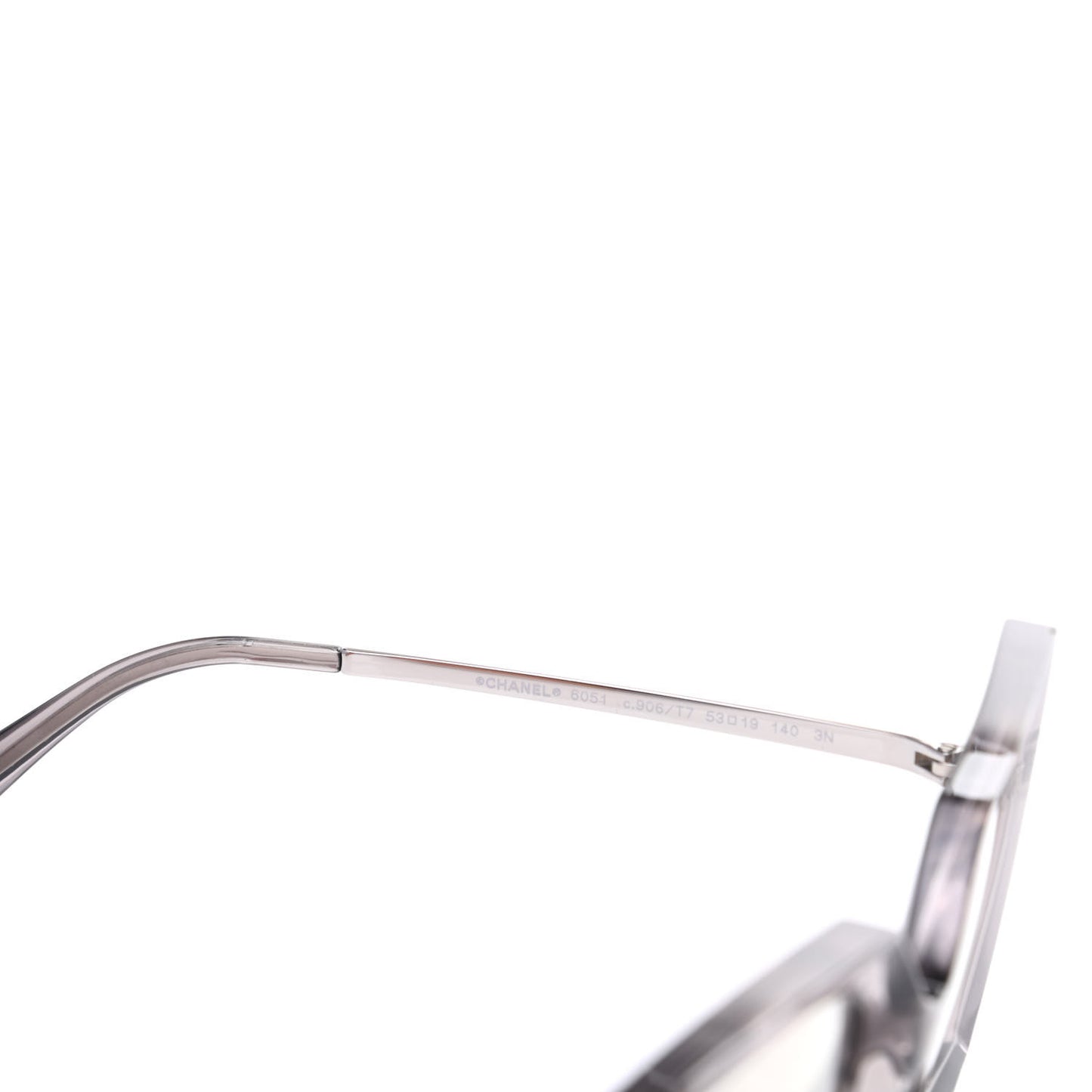 18K White Gold Mirror Square Sunglasses 6051 Gray