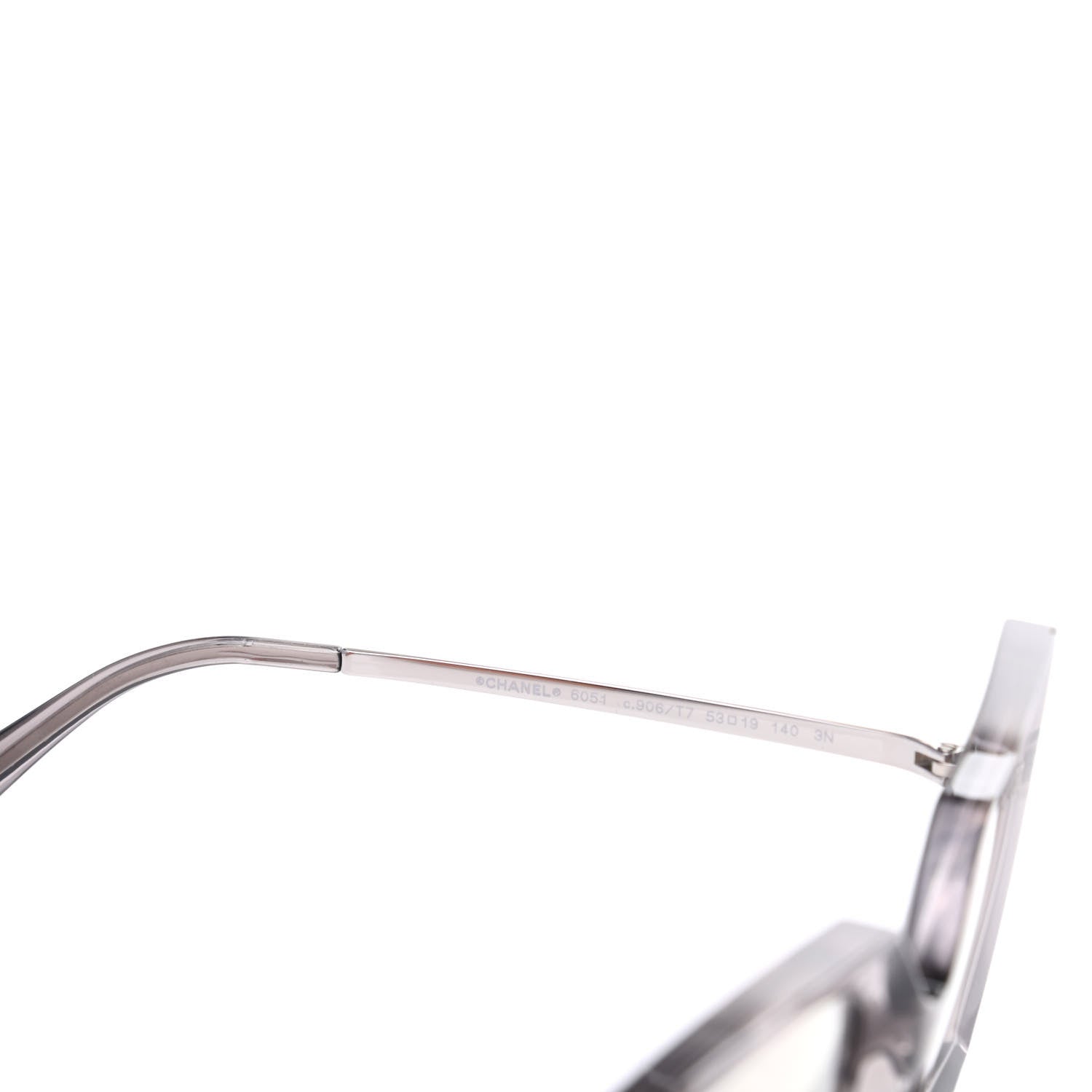 Chanel 18K White Gold Mirror Square Sunglasses 6051 Gray 5 of 9