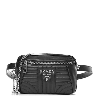 Prada Soft Calfskin Diagramme Belt Bag Black 1 of 10